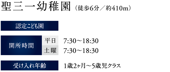 聖三一幼稚園（徒歩6分／約410m）